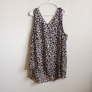 Lane Bryant Black and White Relaxed Tank Top